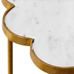 Ophelia White Marble Top Side Accent Table Gold - StyleCraft