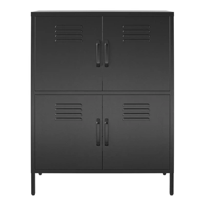 RealRooms Shadwick 4 Door Metal Locker Storage Cabinet - Image 6