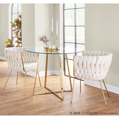 Braided Renee Velvet/Metal Accent Chair - LumiSource - Image 8