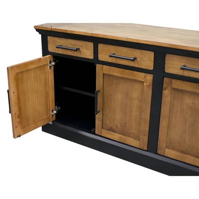 Toulouse Storage Credenza Honey/Black - Martin Furniture - Image 3