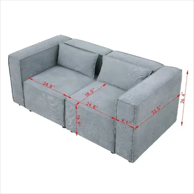 Modular Couch,2 Seat Sofa,Loveseat Sofa,Modular Lounge Sofa,Modular Cloud Couch,Sofa Modular Sectional,Knock Down Sofa Couch-Cuddlewood - Image 3
