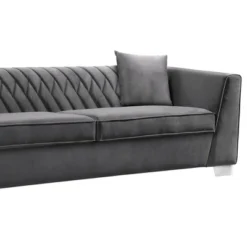 Cambridge Contemporary Sofa Velvet Dark Gray - Armen Living