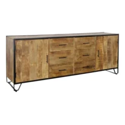Woodson 2 Door 6 Drawer Credenza/Sideboard Brown - Treasure Trove