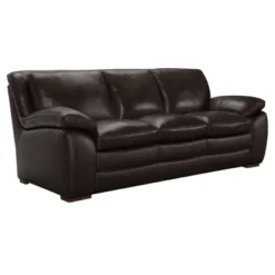 Foley Contemporary Sofa Genuine Leather Dark Brown - Armen Living