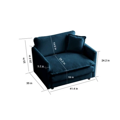 3-Piece Upholstered Sofa, Living Room Sectional Sofa Set Modern Sofa Couches Set