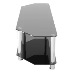 Glass Shelves TV Stand For TVs Up To 65" - Silver/Black