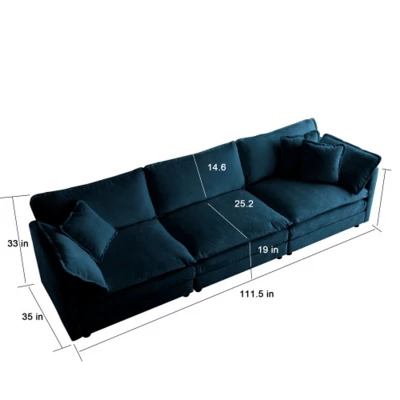 3-Piece Upholstered Sofa, Living Room Sectional Sofa Set Modern Sofa Couches Set - Image 2