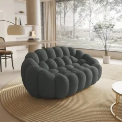 WJShome Bubble Couch,79.53inch Loveseat Sofa,Lazy Floor Sofa,Curved Couch For Living Room, Office, Apartment, No-Assembly