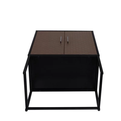 Arina 2 Door Leatherette With Bands Weaving Vision High Accent Cabinet With Adjustable Shelf - The Pop Maison - Image 4