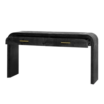 59"W Retro Silhouette Console Table, Entryway Table With Open Style And Two Top Drawers 4Q -ModernLuxe - Image 8