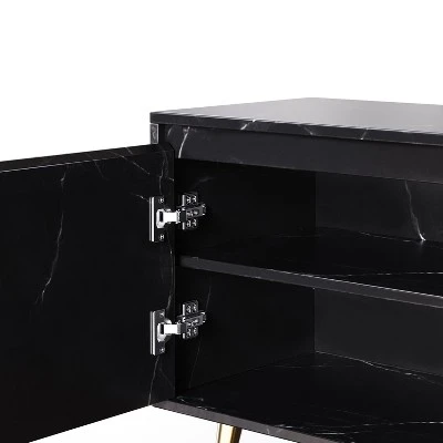 Modern TV Stand For 65" TV With Large Storage, Black - ModernLuxe - Image 10