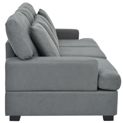 Modern Upholstered 3-Seat Sofa With 4 Pillows-ModernLuxe - Image 5