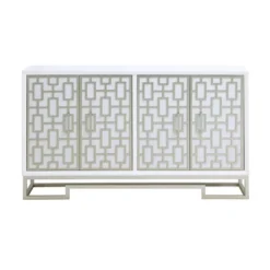 Snowy 4 Door Credenza White - Treasure Trove Accents