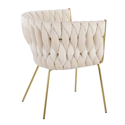 Braided Renee Velvet/Metal Accent Chair - LumiSource - Image 2