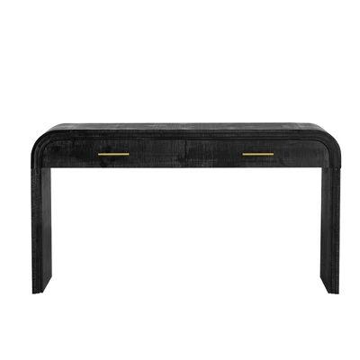 59"W Retro Silhouette Console Table, Entryway Table With Open Style And Two Top Drawers 4Q -ModernLuxe - Image 7