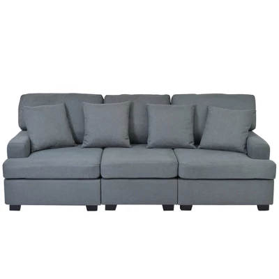 Modern Upholstered 3-Seat Sofa With 4 Pillows-ModernLuxe - Image 3