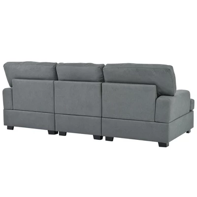 Modern Upholstered 3-Seat Sofa With 4 Pillows-ModernLuxe - Image 6