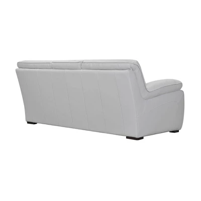 Zanna Genuine Leather Sofa Dove Gray - Armen Living - Image 3