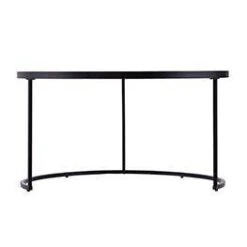 2pc Downhem Round Nesting Cocktail Tables Antique Mirrored/Black - Aiden Lane