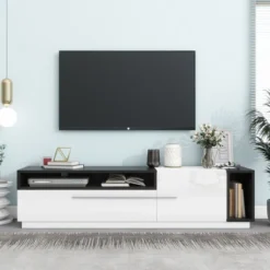 Two-Tone Design TV Stand For TVs Up To 70" - ModernLuxe