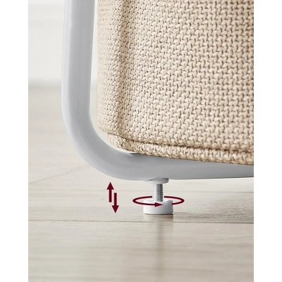 Small Round Side End Table Modern Nightstand With Fabric Basket - Image 6