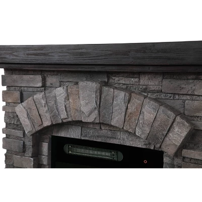 36" Freestanding Electric Fireplace Gray - Home Essentials - Image 4