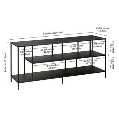 Three-Shelf TV Stand In Black - Henn&Hart - Image 4