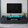 ModernLuxe Modern Stylish Functional TV Stand With Color Changing LED Lights High Gloss TV Cabinet