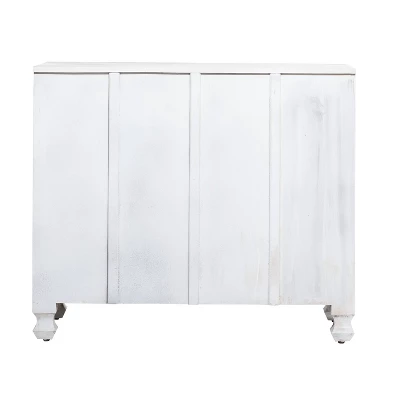 Mediterranean Carved Wood Cabinet White - Olivia & May - Image 2