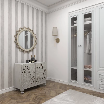 Mediterranean Carved Wood Cabinet White - Olivia & May - Image 13